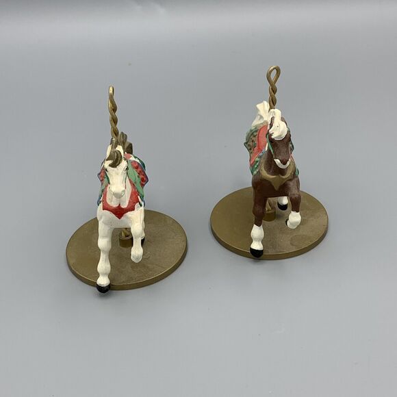 1989 Hallmark Cards Carousel Horses Snow Star Ornaments Replacement Cake Toppers - Picture 3 of 8